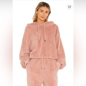 LPA Camryn warm teddy pink hooded sweatshirt